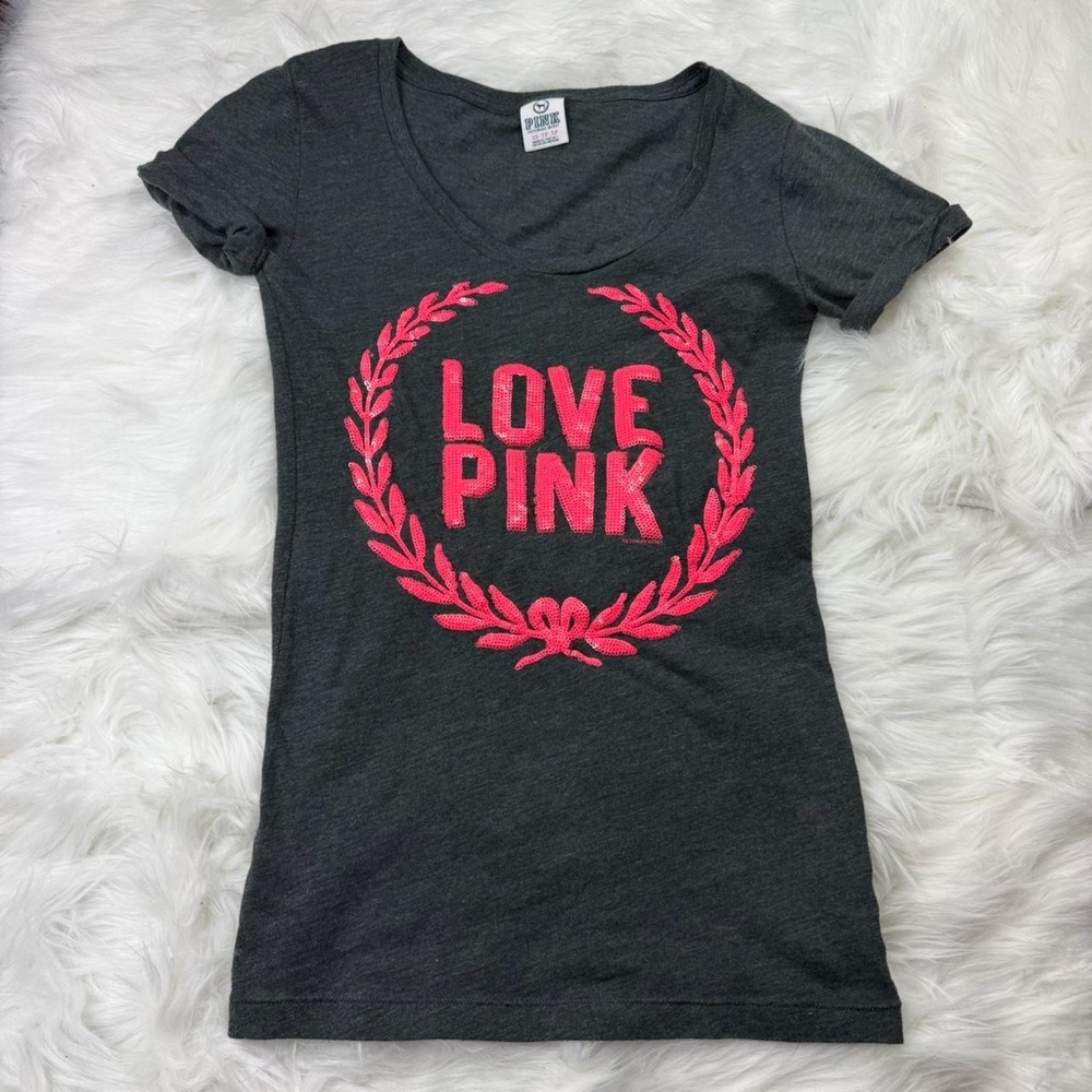 VS Pink Sequin Graphic Tee